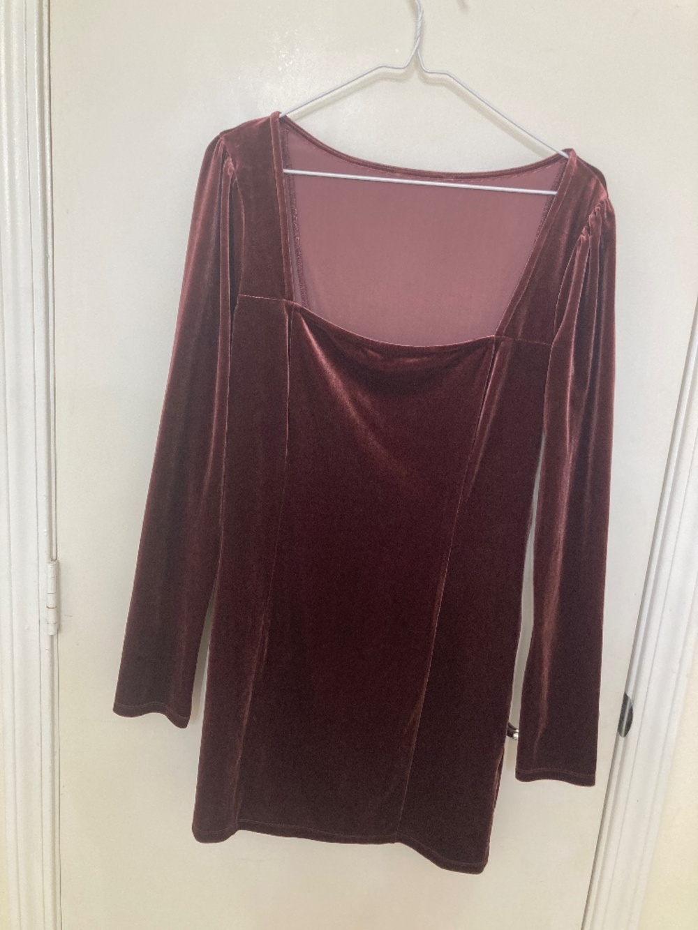 Forever 21 Mauve Velvet Square Neck Mini Dress